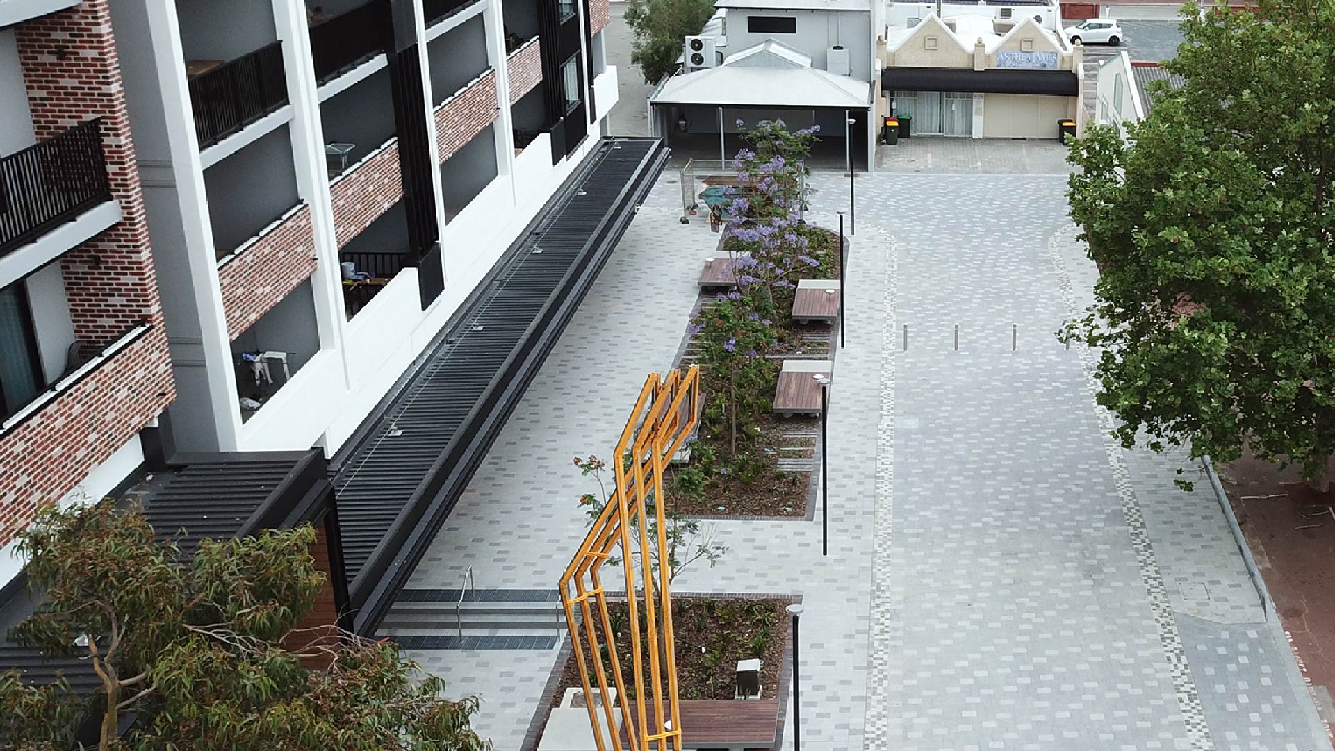 Seddon Street aerial paving view